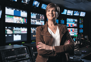 Diana Swain in CBC newsroom