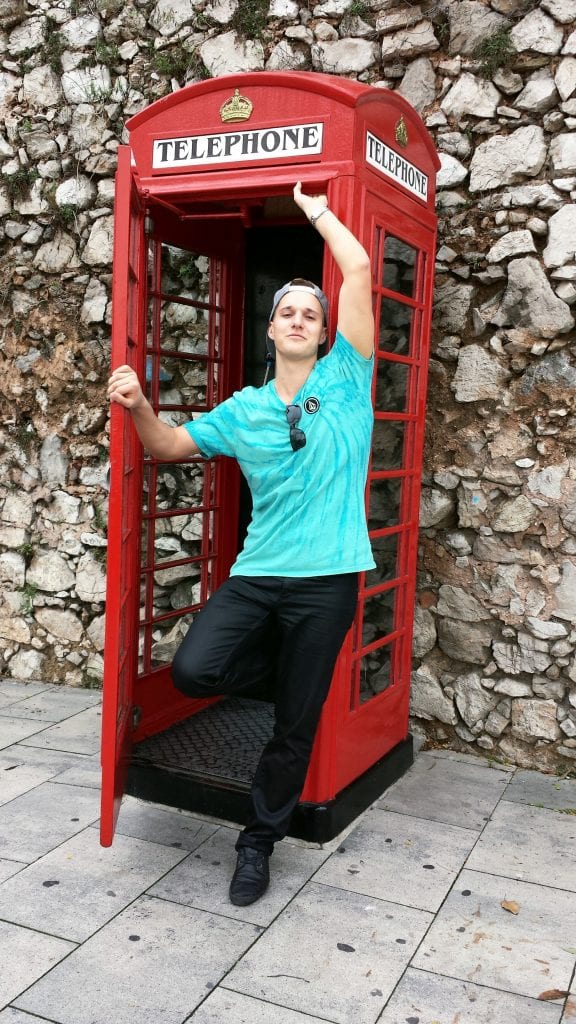 Red phone booth in Gibraltar 