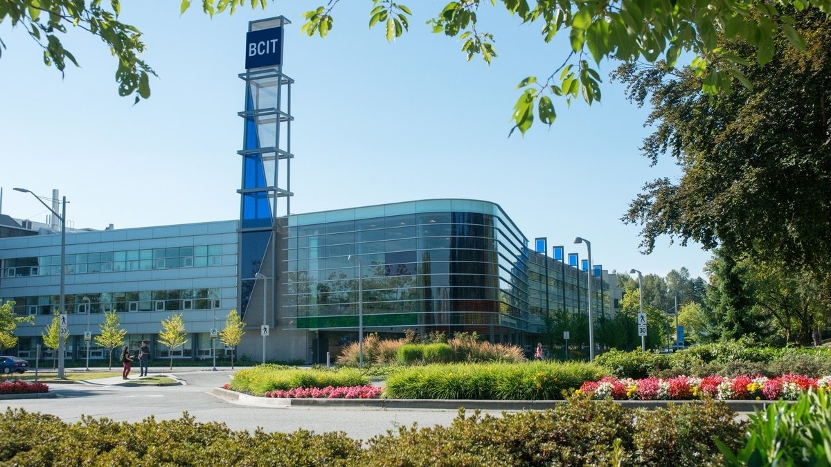 BCIT Burnaby campus in spring - building SW1