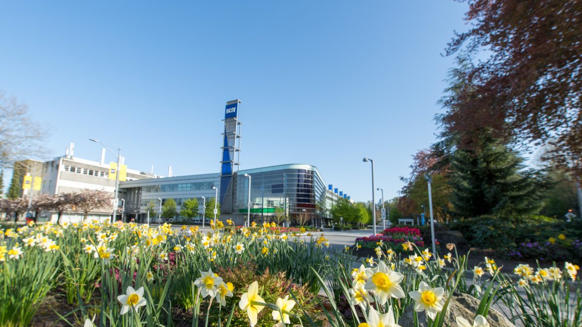 BCIT Burnaby Campus building in spring