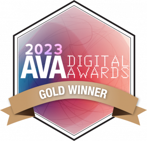 Gold Award badge for 2023 AVA Digital Award BCIT 