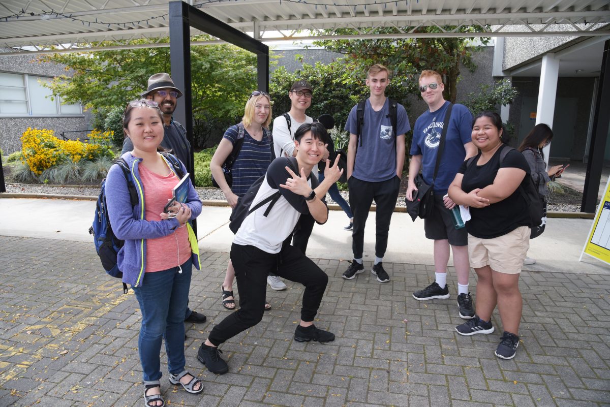 A group of BCIT students on the Burnaby Campus