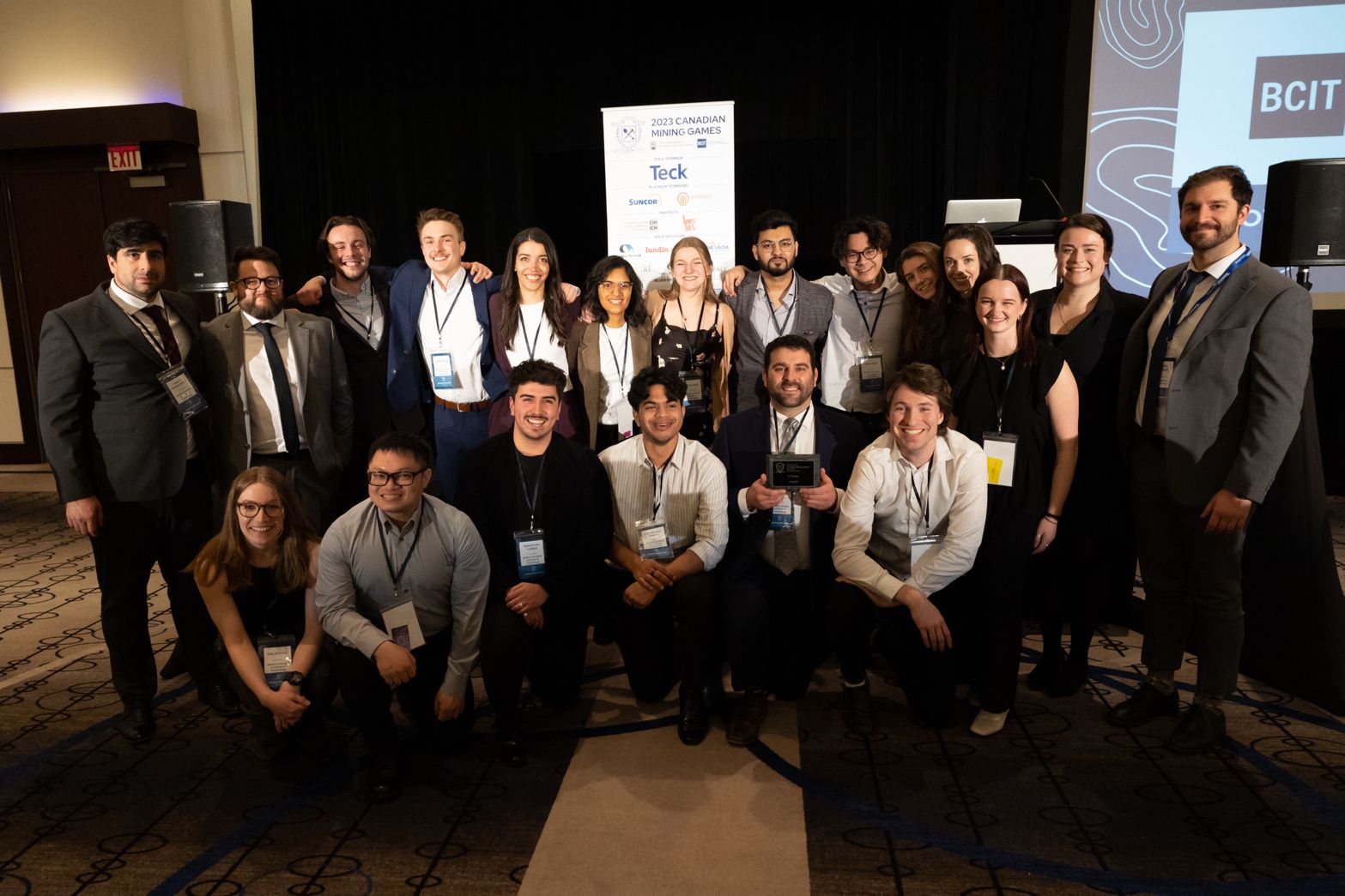A group photo of BCIT Mining Engineering students who participated in the 2023 Canadian Mining Games.