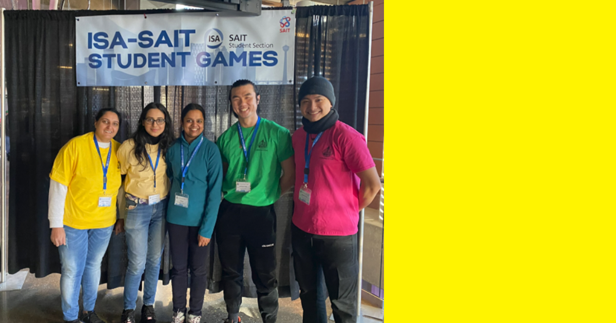 Five students at the ISA-SAIT Student Games 2023