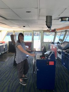 Joana during her tour at BC Ferries.