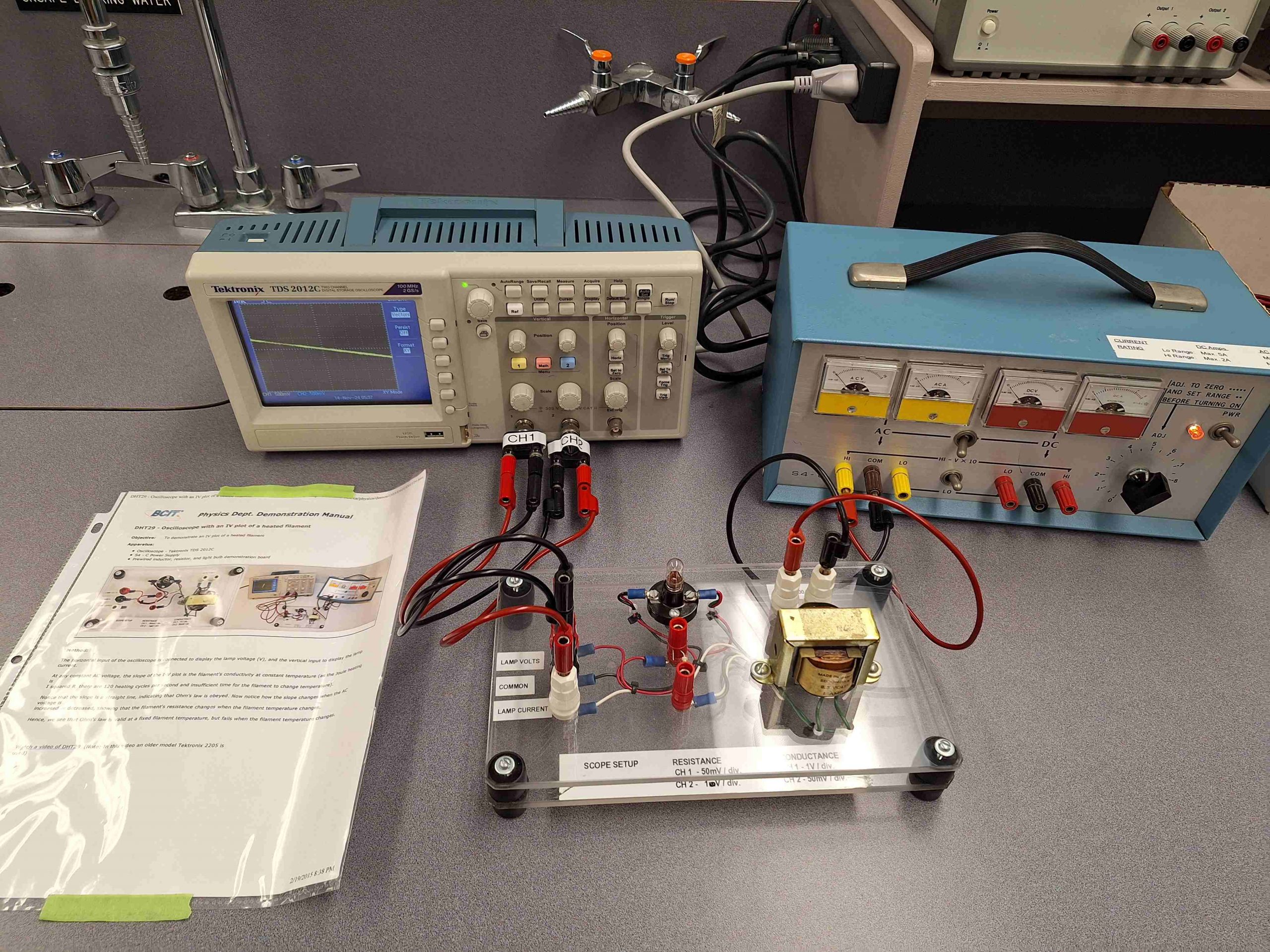 V and I of Heated Filament