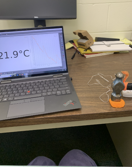 Hammer and Play-Doh with Laptop hooked up